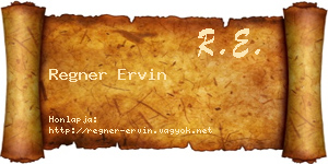 Regner Ervin névjegykártya